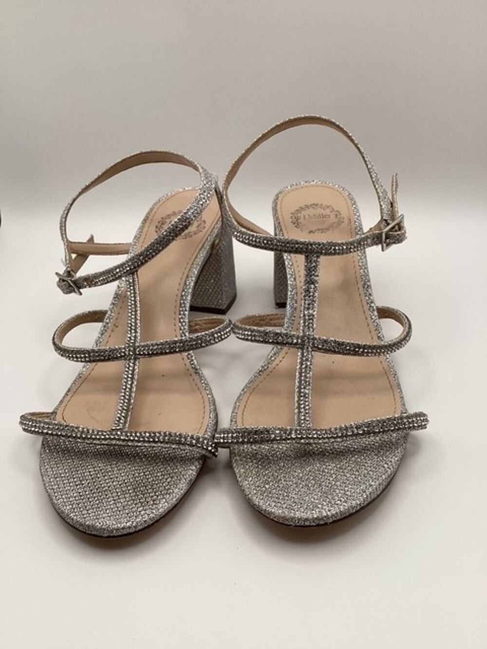 I. Miller Strappy Heels, Silver, Size 6.5